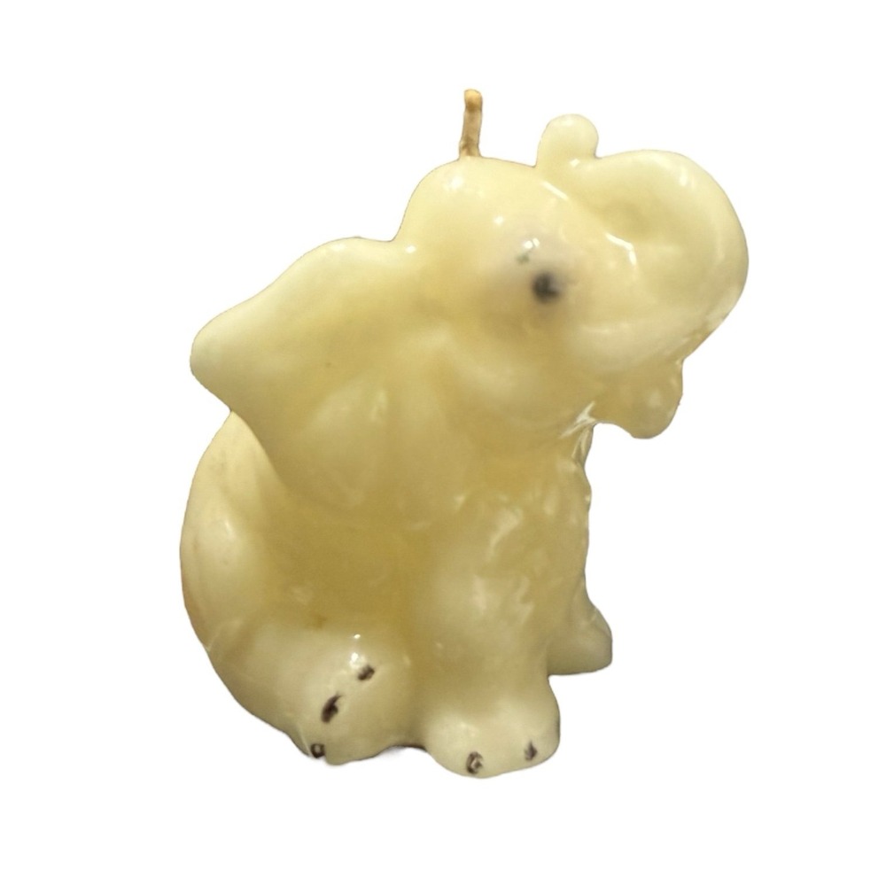 Handmade Vintage Lorelei Candles/Gatlinburg Tennessee, ivory elephant candle
